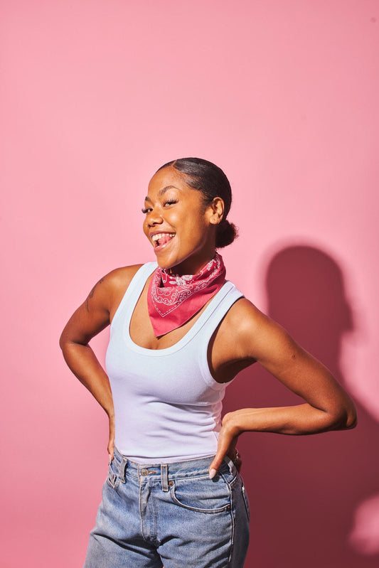 Earthy Red Wildflowers and Wild Horses bandana