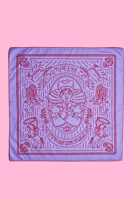 Purple and Red Vintage Cowgirl Bandana