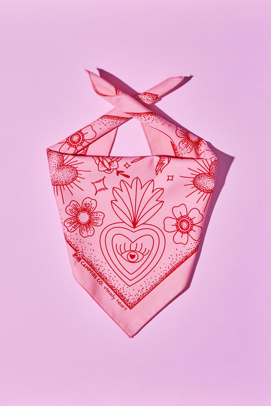 Pink and Red Steady Heart bandana