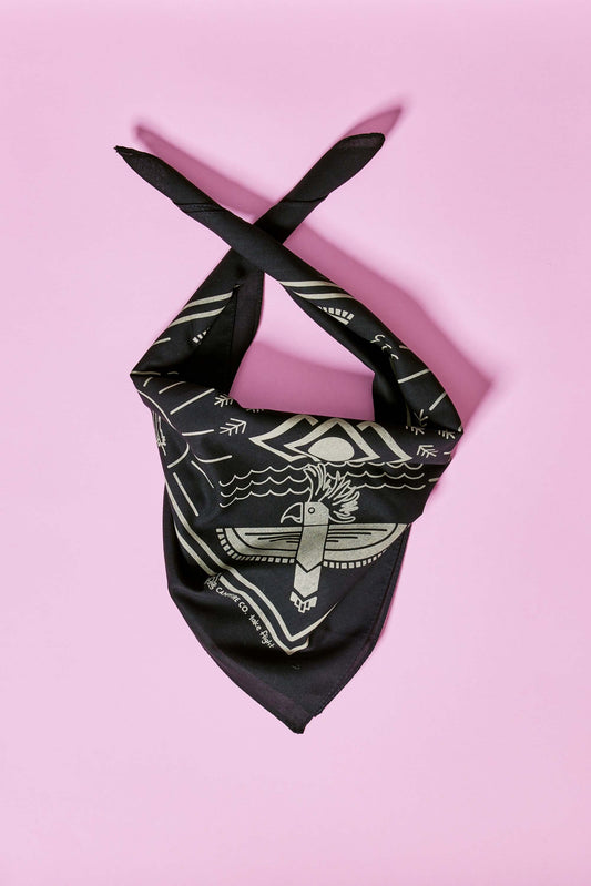 Black and Grey Take Flight Cockatoo Bandana