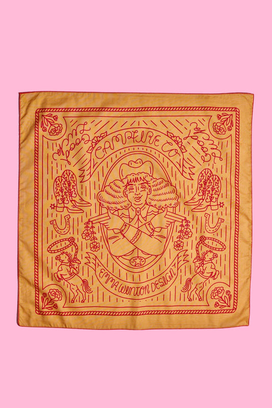 Gold and Red Vintage Cowgirl Bandana