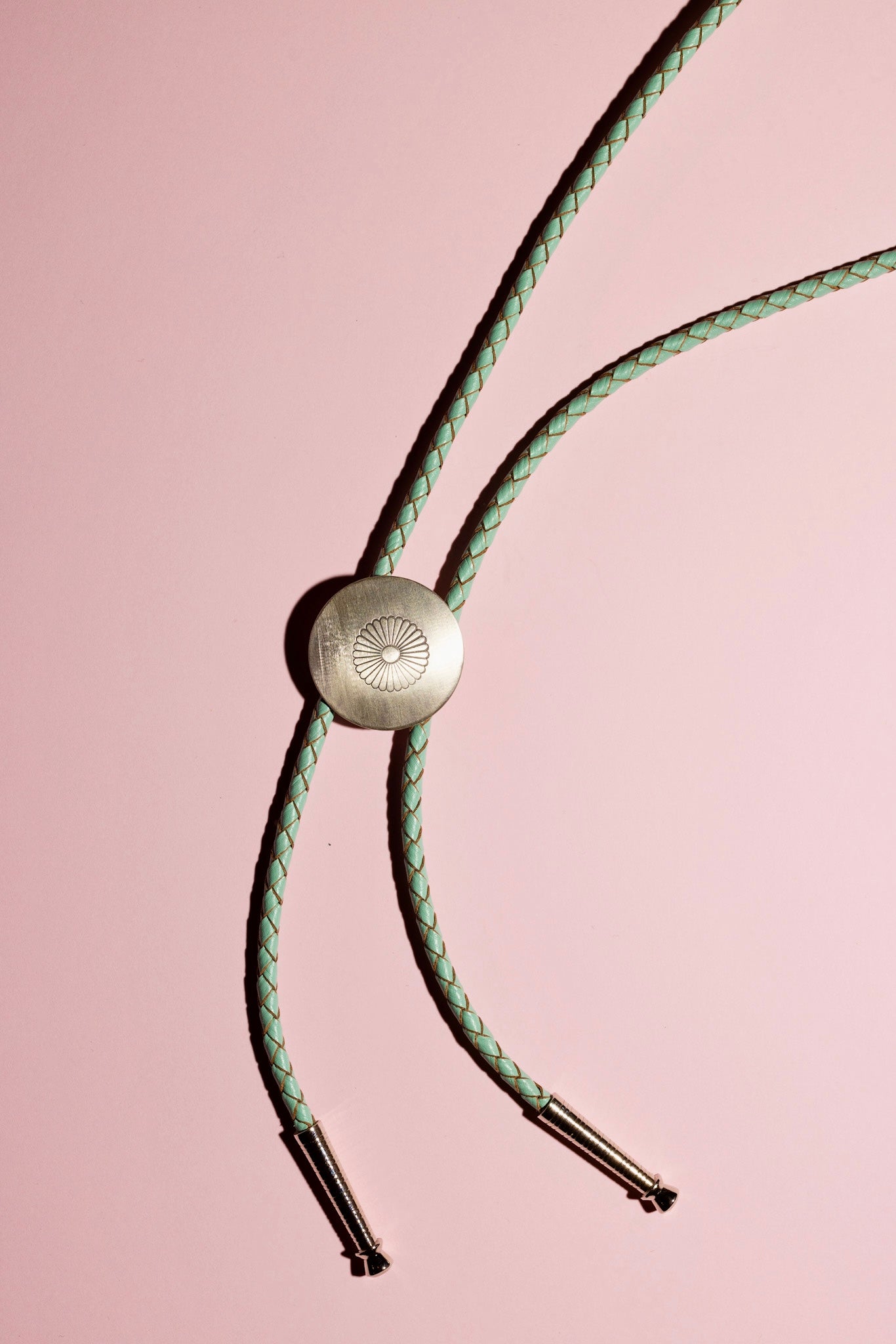 Sterling Silver Bolo Tie - Turquoise Leather Cord – Western Flower