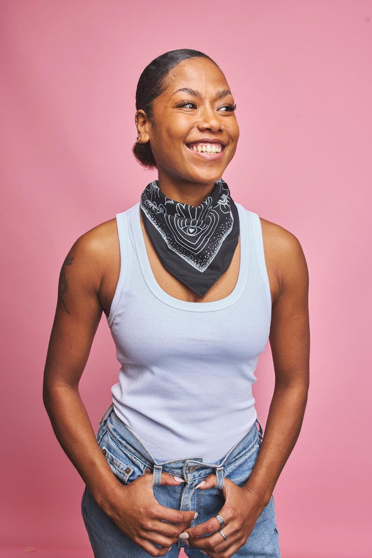 Steady Heart Black & White Bandana