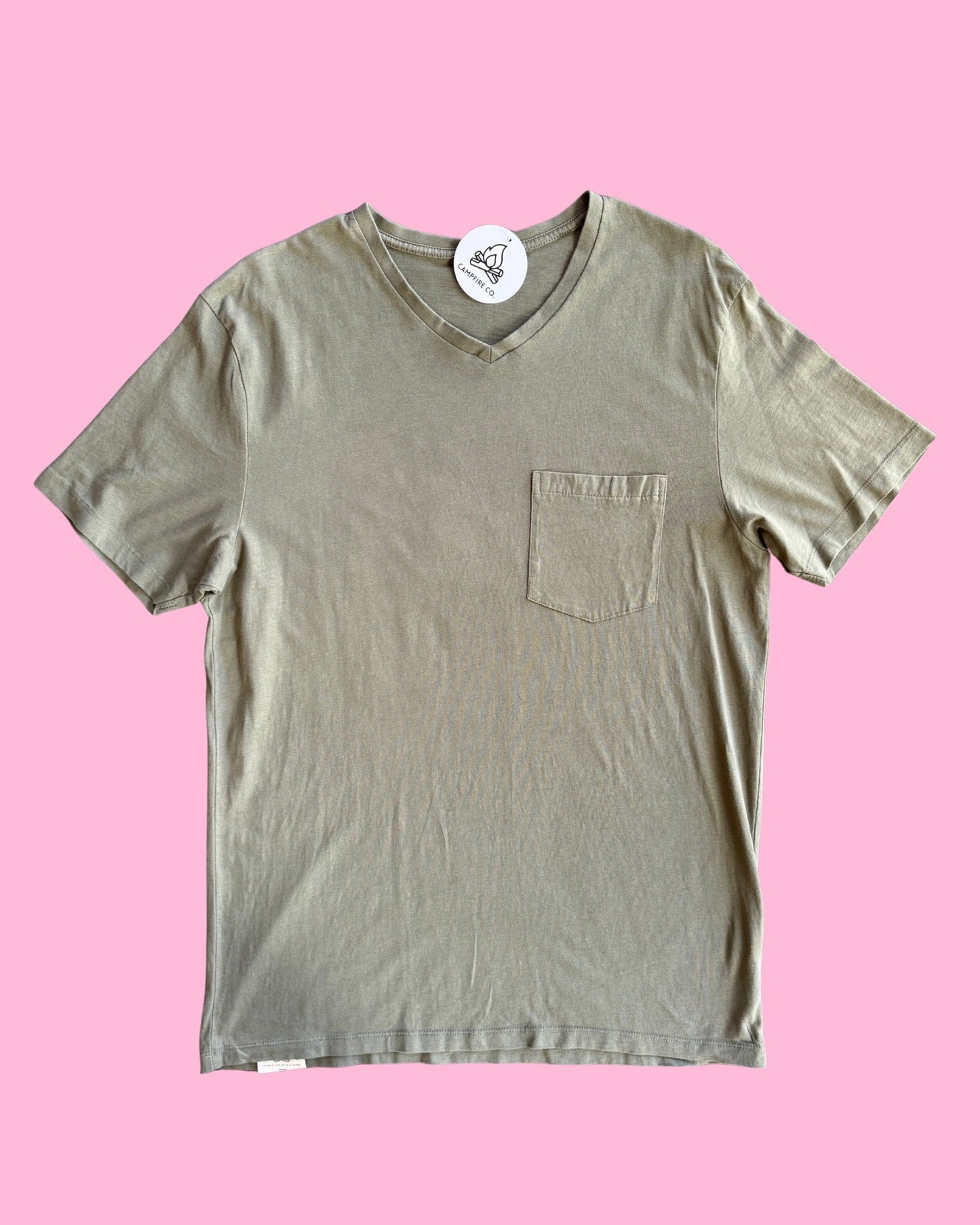 Support Live Music & Cowgirls - Vintage Tee - Green V-Neck M