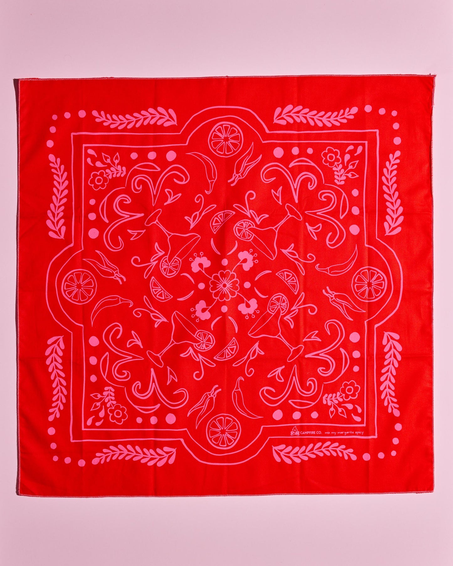 Red and Pink Mix My Margarita Spicy Bandana