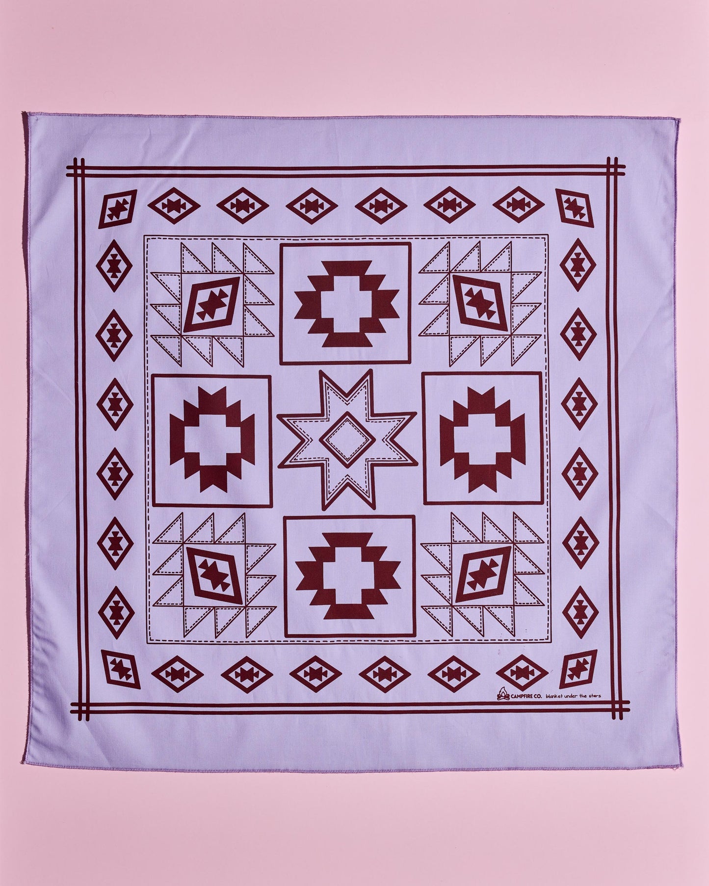 Purple and Brown Blanket Under the Stars Bandana