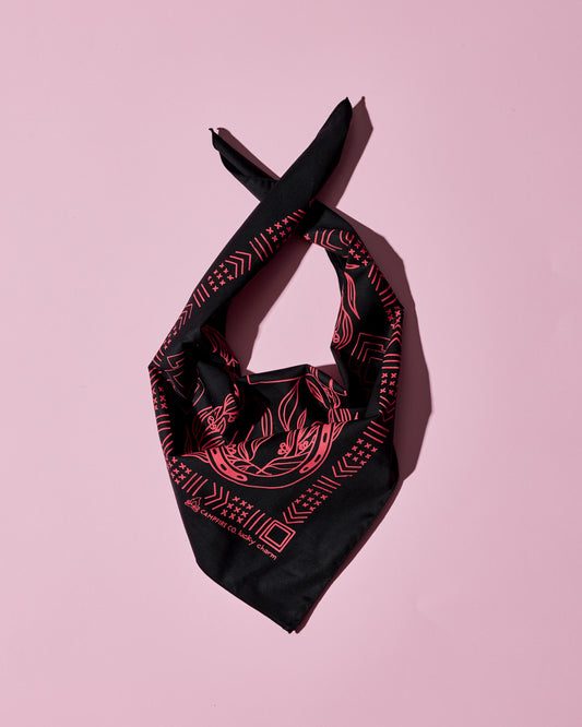 Black and Pink Horseshoe Lucky Charm Bandana