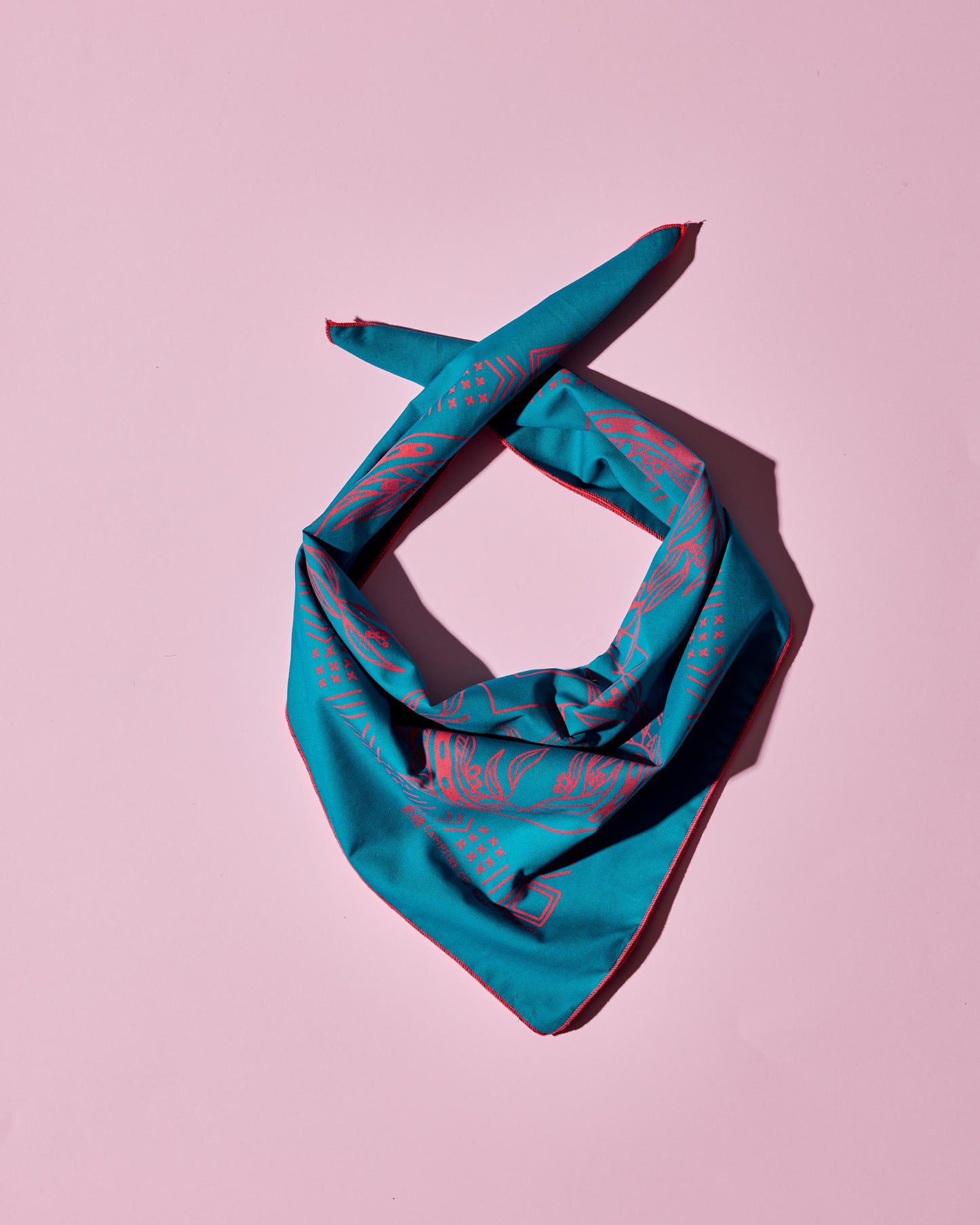 Teal and Pink Horseshoe Lucky Charm Bandana