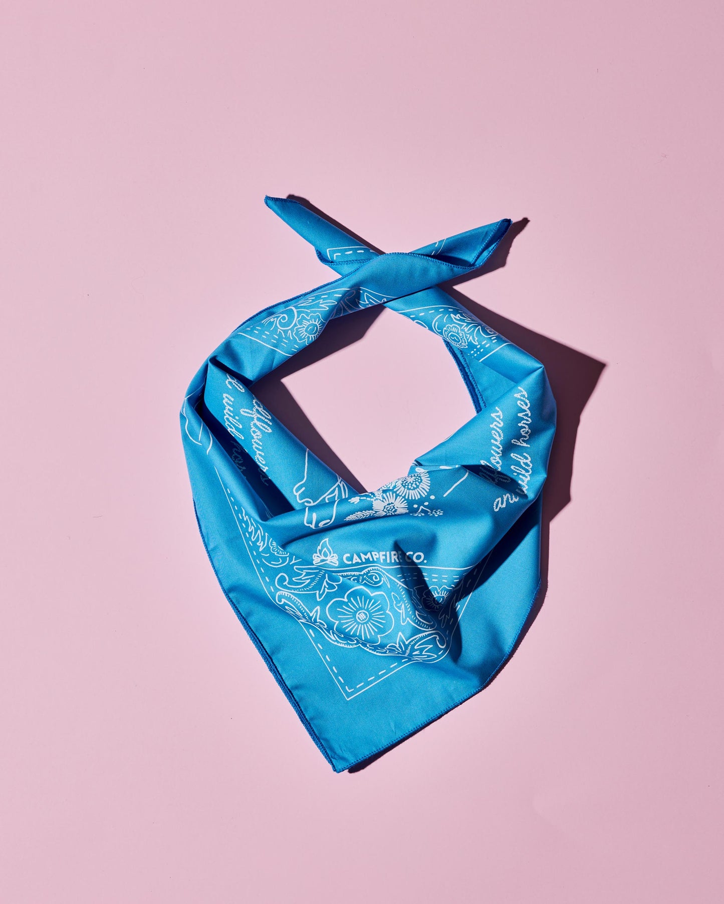 Blue Wildflowers and Wild Horses bandana