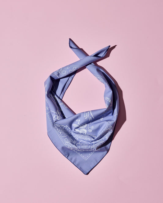 Purple Wildflowers and Wild Horses bandana