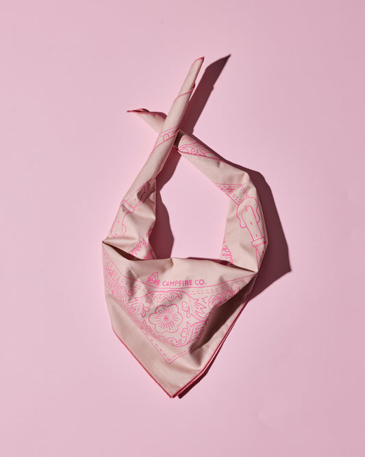 Pink Wildflowers and Wild Horses bandana
