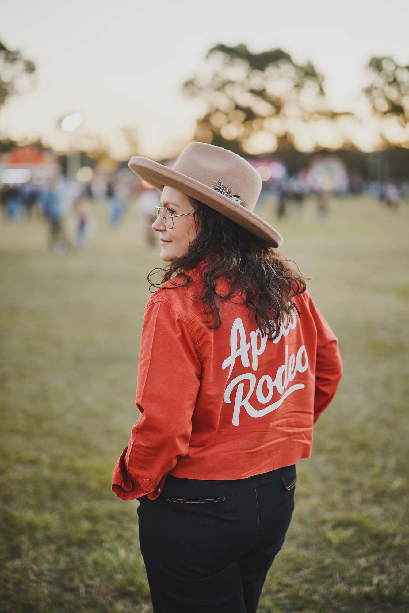 Upcycled "Après Rodeo" Cropped Rust Oxford Shirt