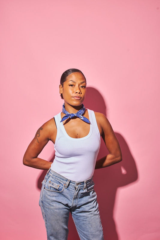 Blue Steady Heart Bandana