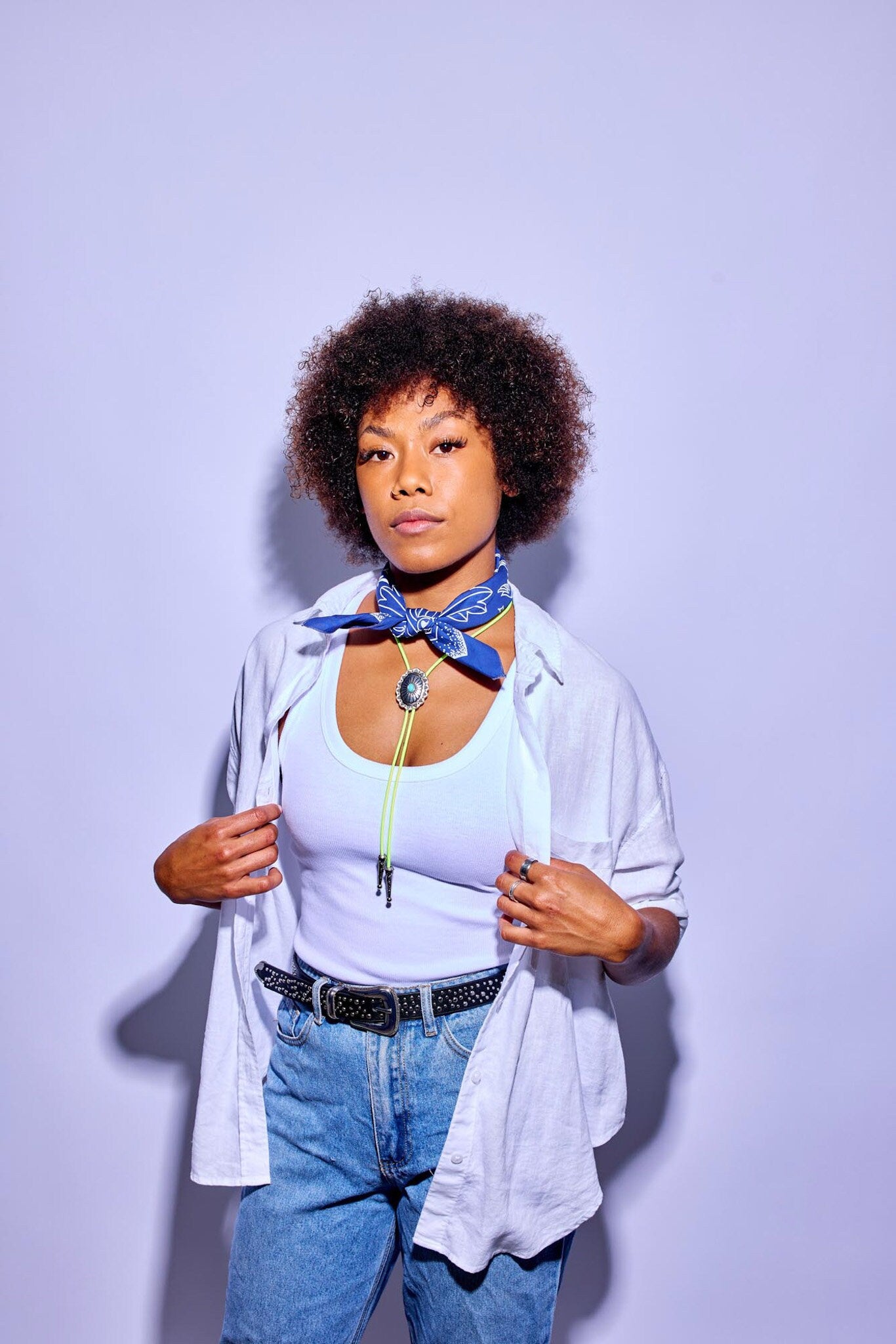 Blue Steady Heart Bandana