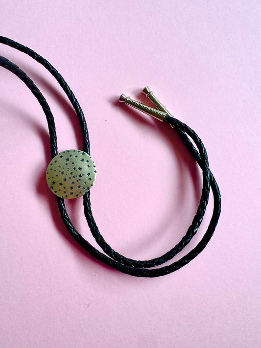 Sterling Silver Stamped Star Bolo Tie