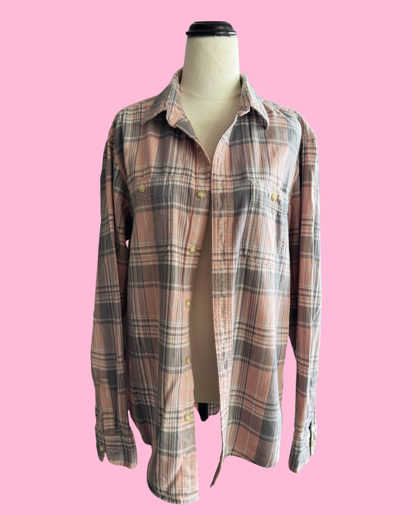 Pink Plaid Flannel Shirt | Support Live Music & Cowgirls | Women’s M
