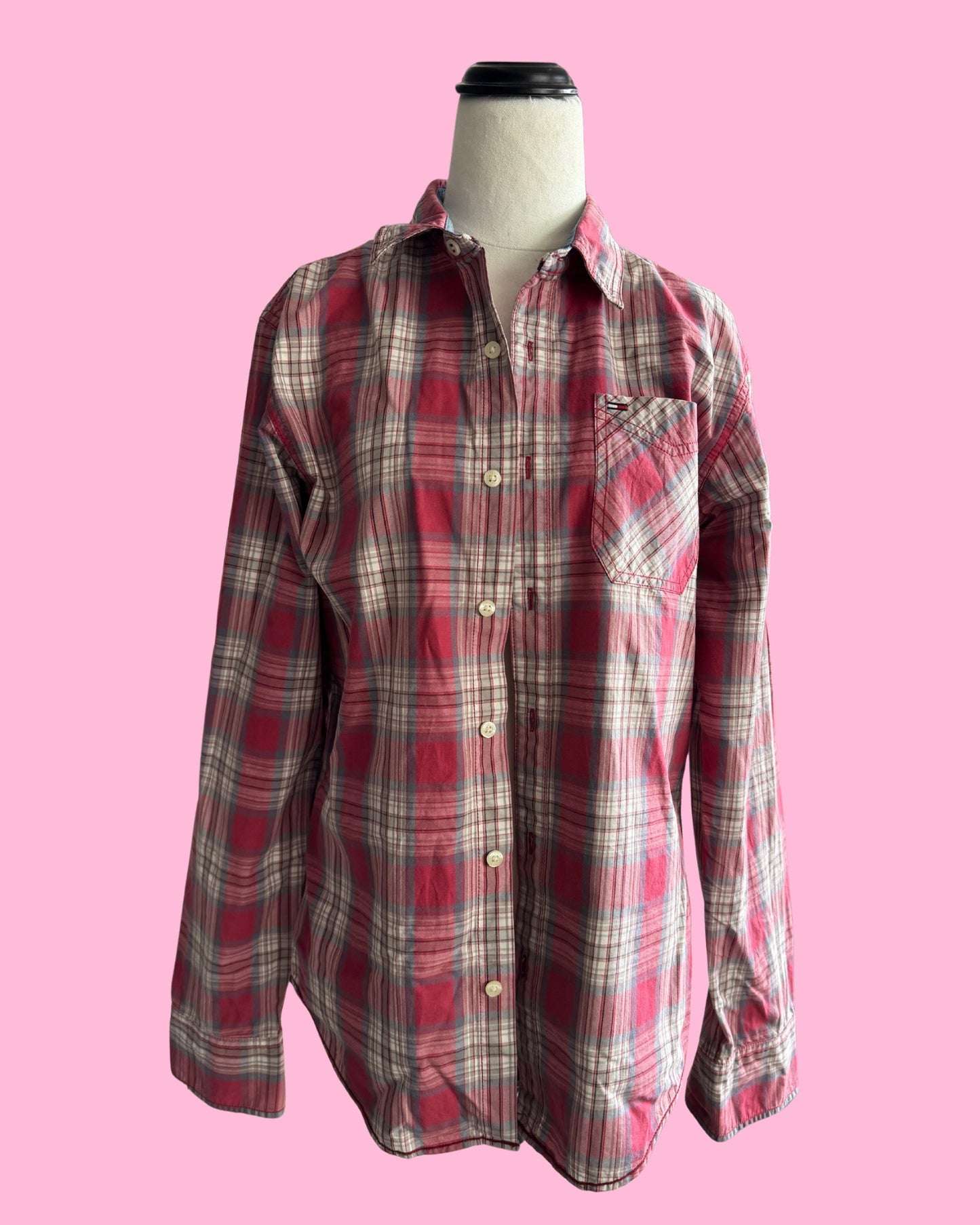 Red & Blue Check Cotton Shirt | Support Live Music & Cowgirls | Men’s M