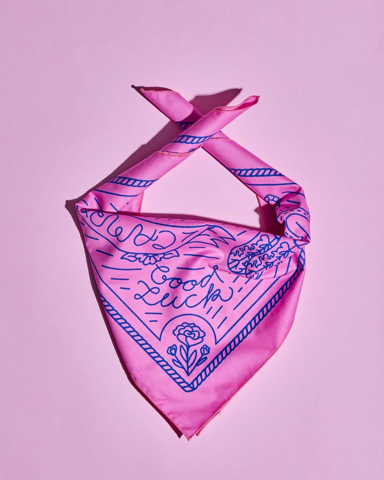 Pink and Blue Vintage Cowgirl Bandana