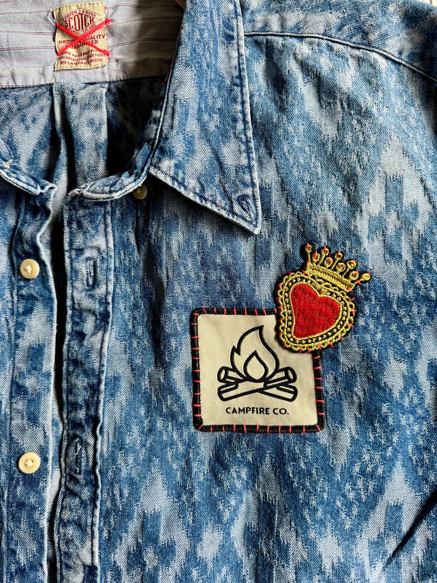 Hand-Worked Pattern Denim Shirt – Neon Rebel Edition 04
