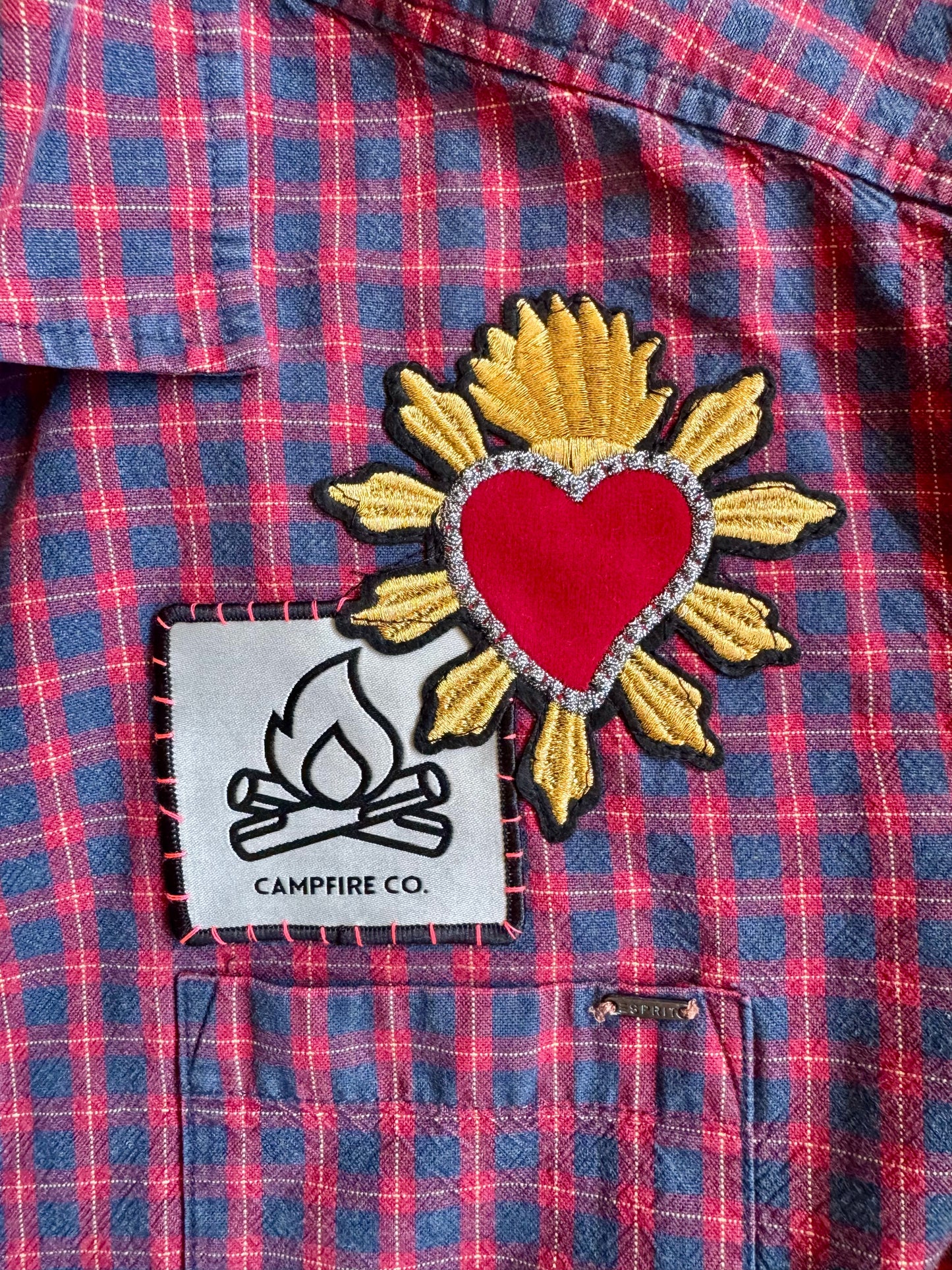Cotton Checked Sacred Heart Shirt – Neon Rebel Edition 06