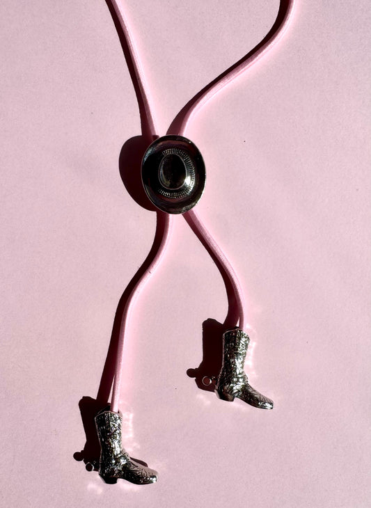 Pink cowboy boots and hat bolo tie - Handmade in Australia