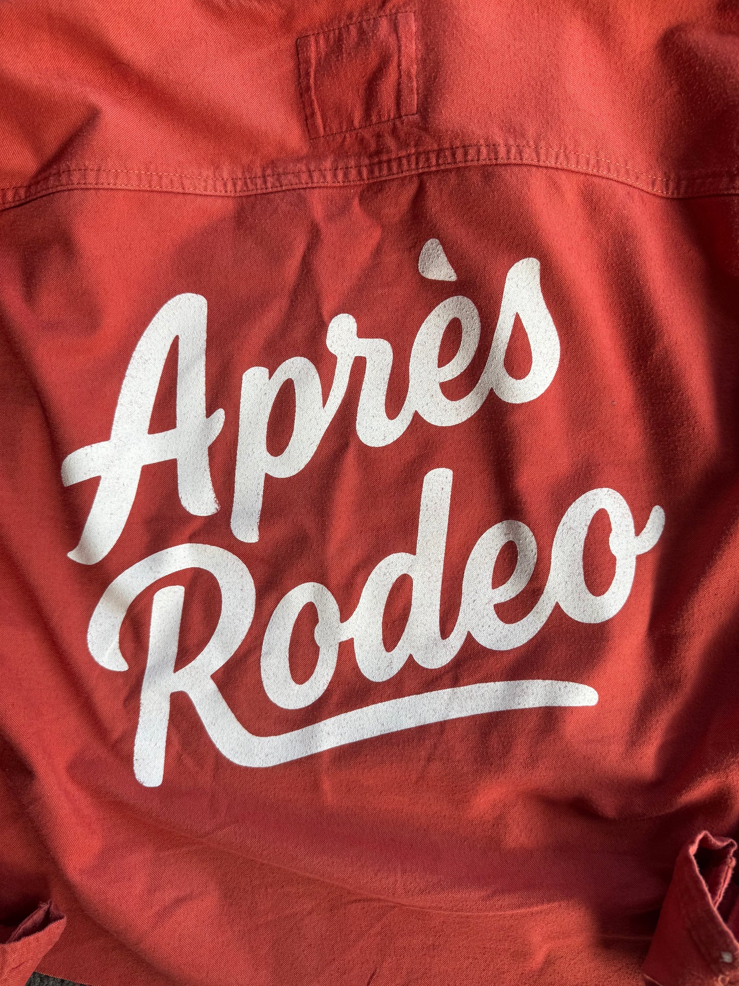Upcycled "Après Rodeo" Cropped Rust Oxford Shirt