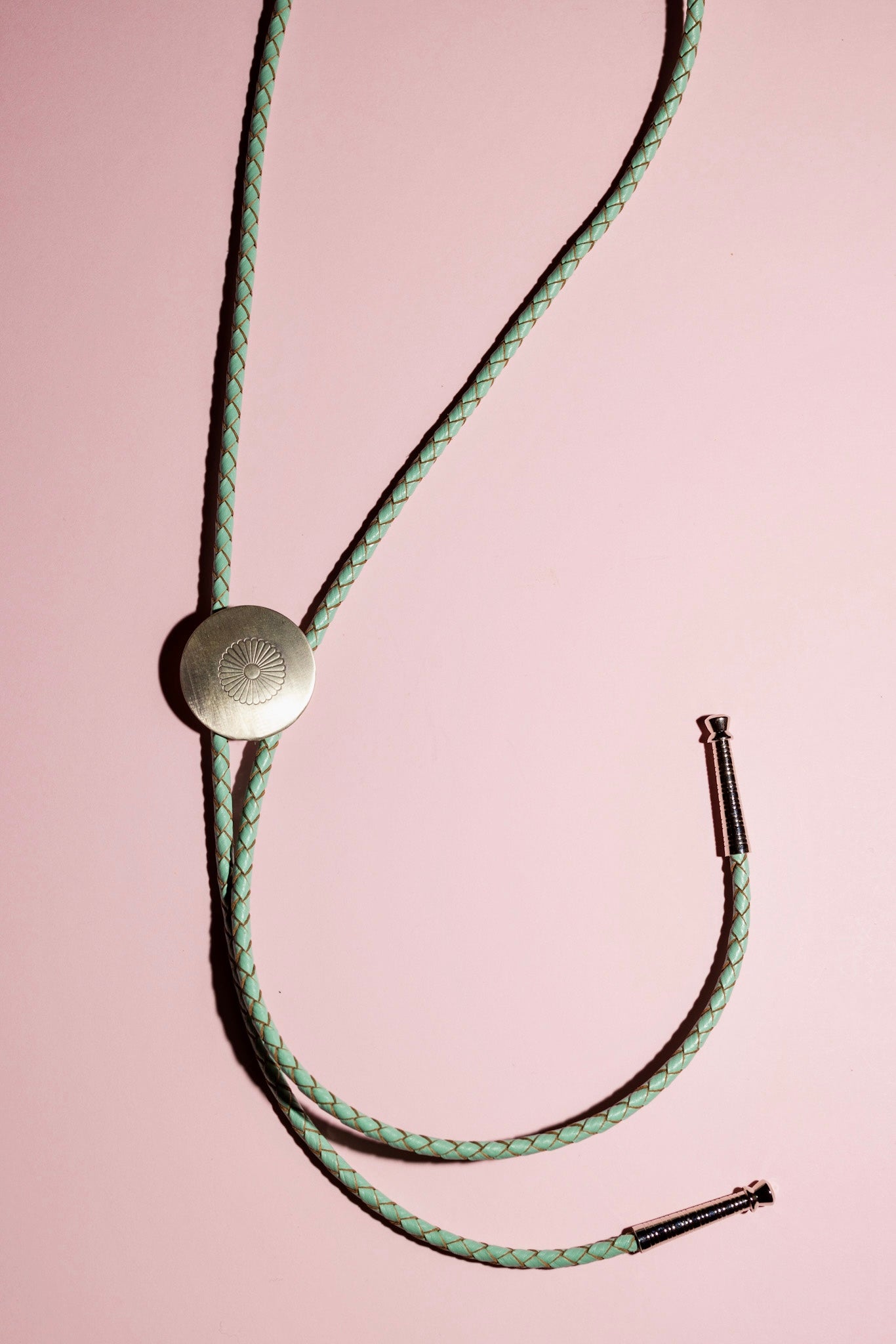 Sterling Silver Bolo Tie - Turquoise Leather Cord – Western Flower