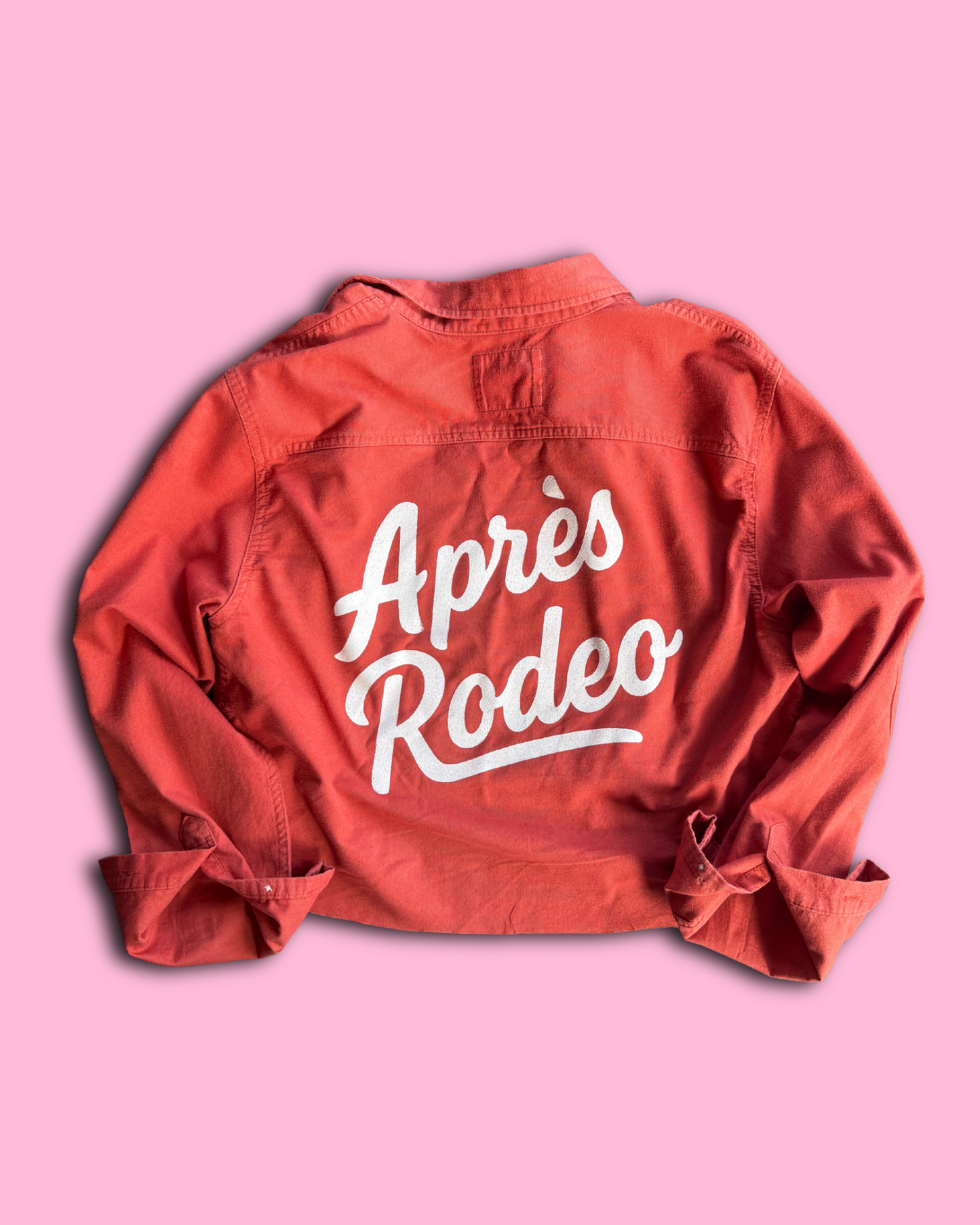 Upcycled "Après Rodeo" Cropped Rust Oxford Shirt