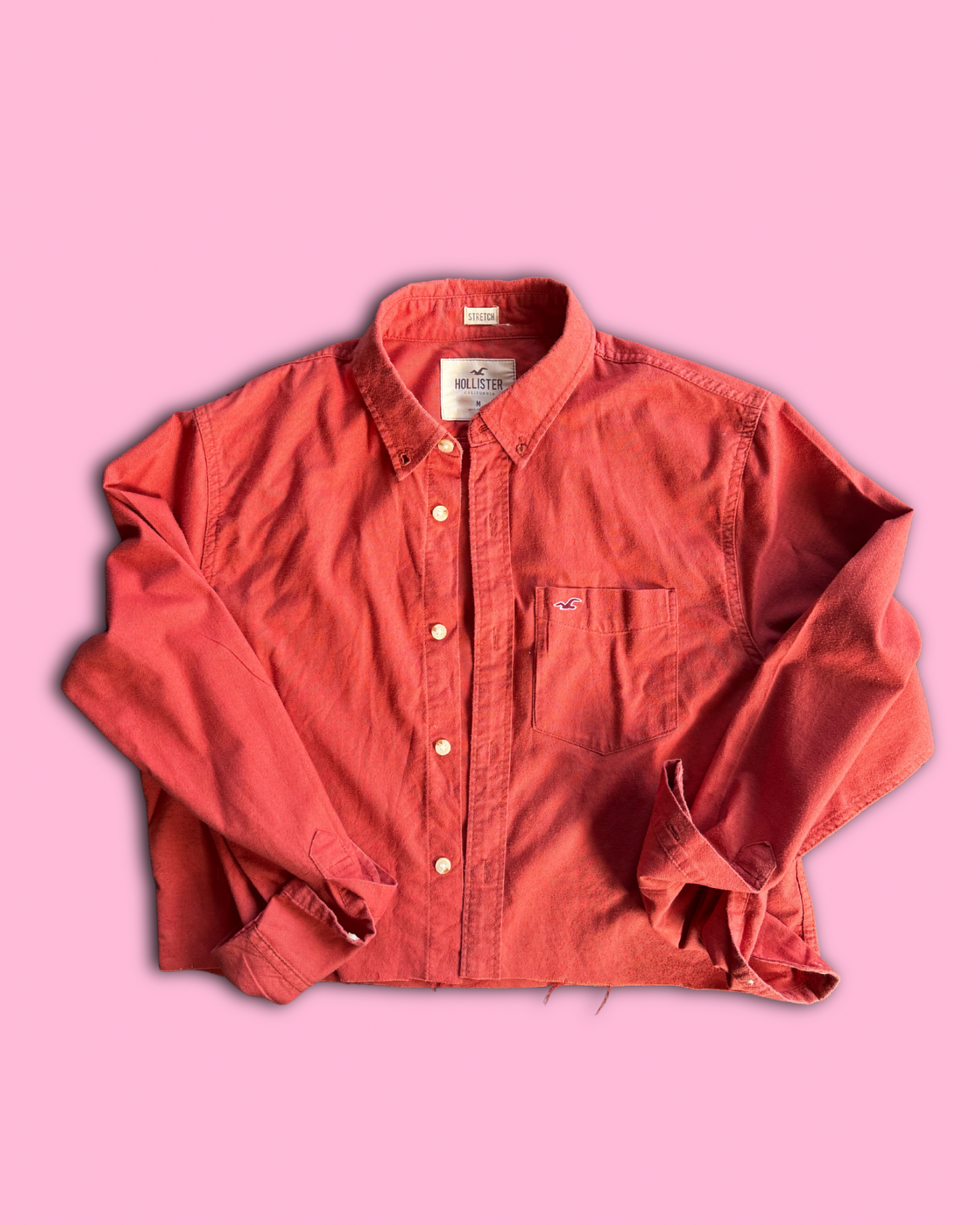 Upcycled "Après Rodeo" Cropped Rust Oxford Shirt