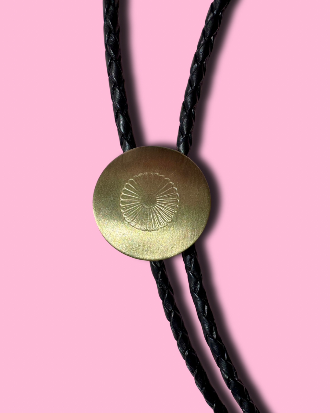 Brass Concho Bolo Tie – Classic Western Flower