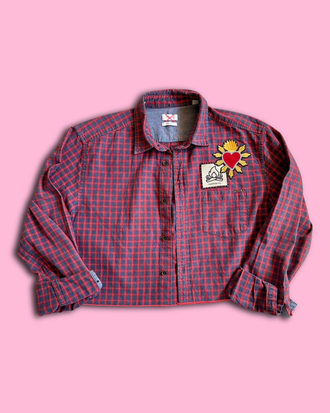 Cotton Checked Sacred Heart Shirt – Neon Rebel Edition 06