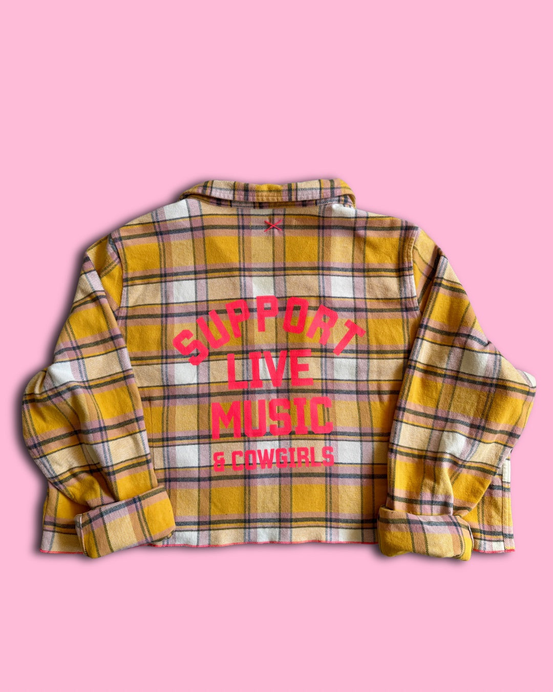 Yellow & Pink Smiley Flannel Shirt – Neon Rebel Edition 07