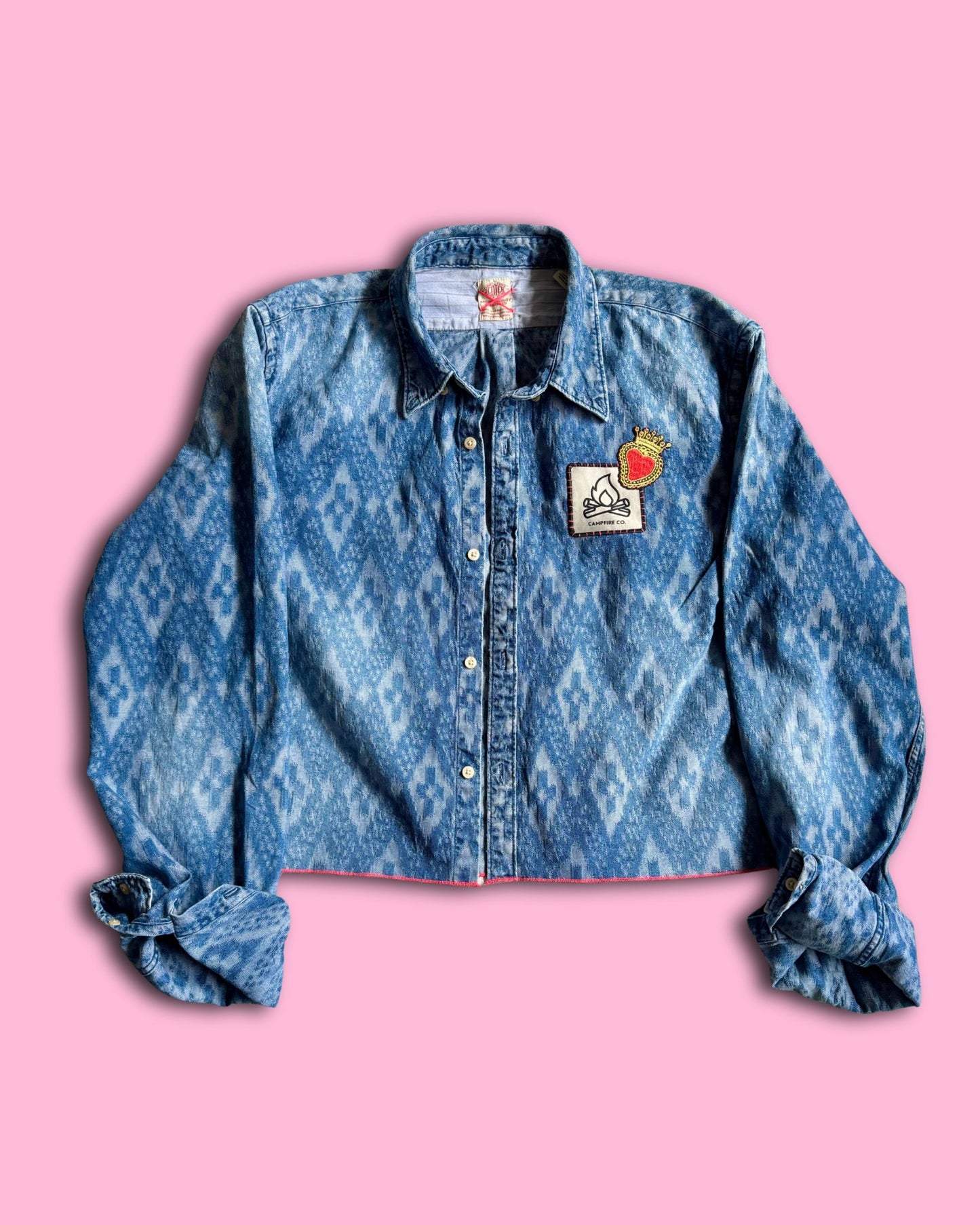 Hand-Worked Pattern Denim Shirt – Neon Rebel Edition 04