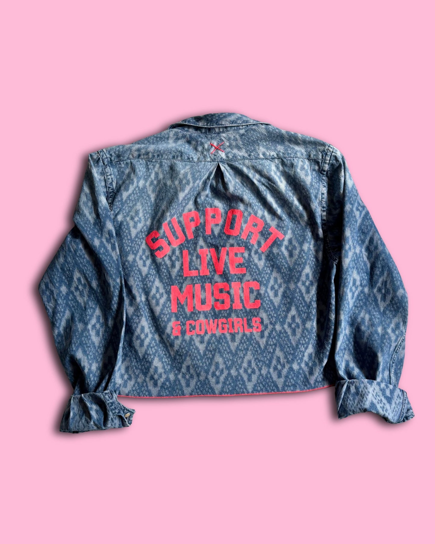 Hand-Worked Pattern Denim Shirt – Neon Rebel Edition 04